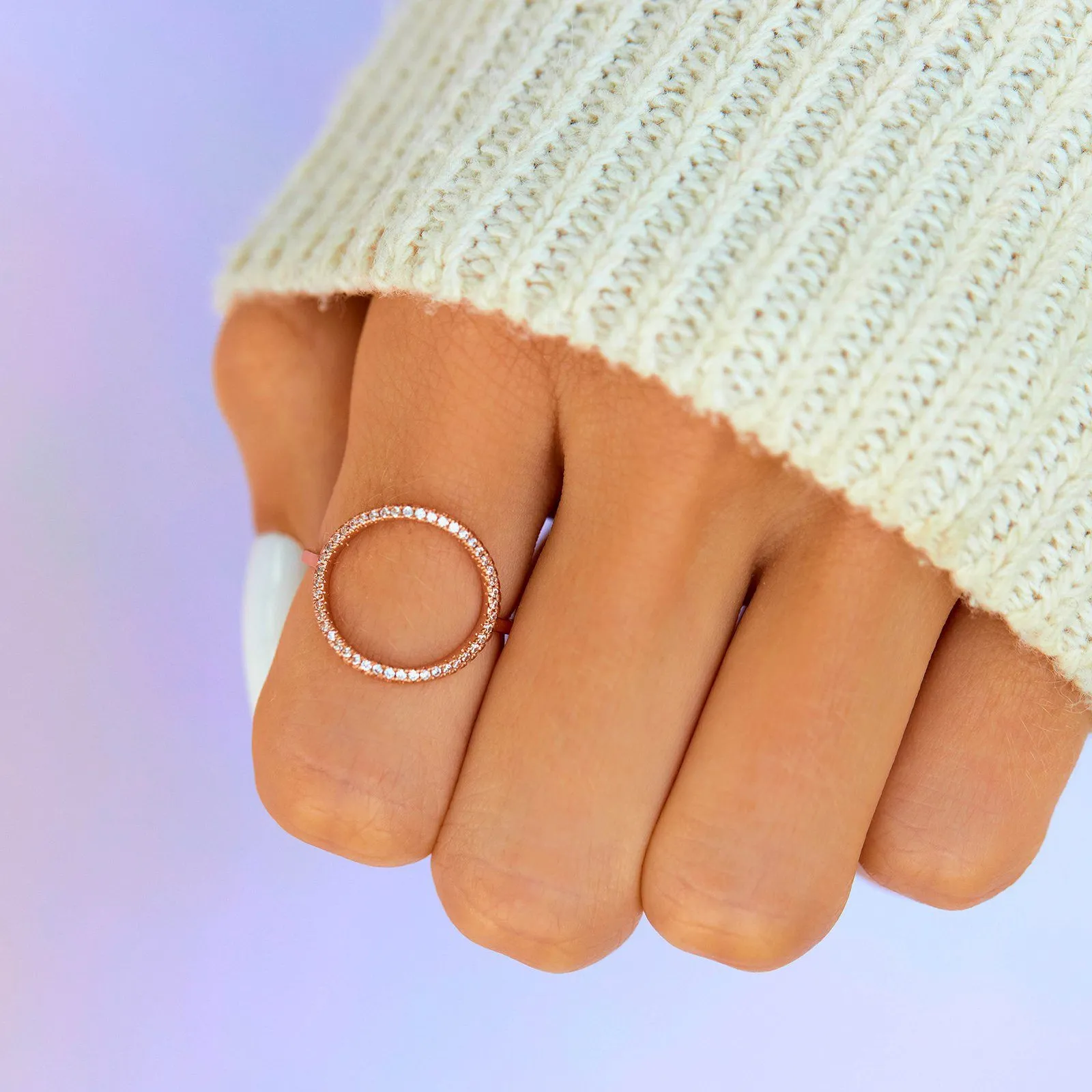 Pave Open Circle Ring