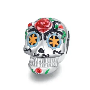 Punk Skull with Bold Enamel Pattern Beads