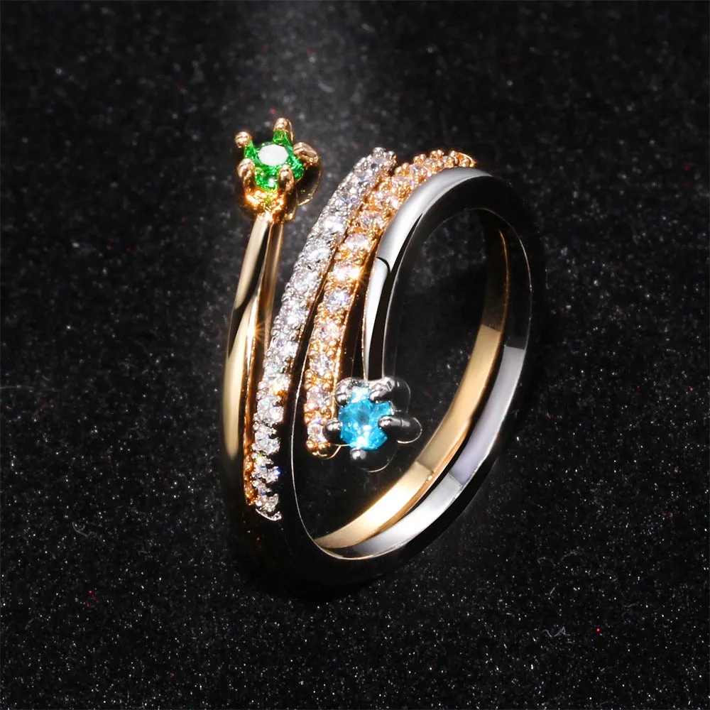 R554 - Korean simple inlaid ring