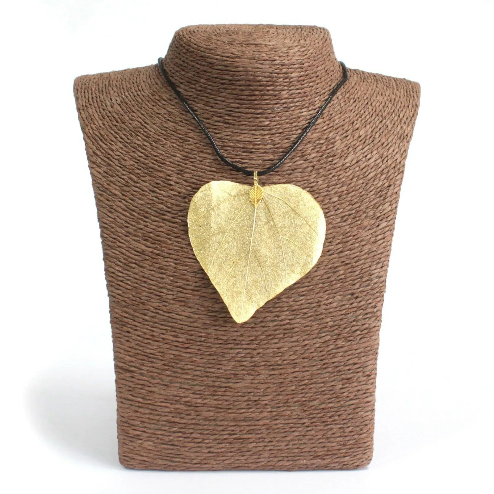 Real Leaf 'HEART' Necklace, Electroplated - Choice of Colours