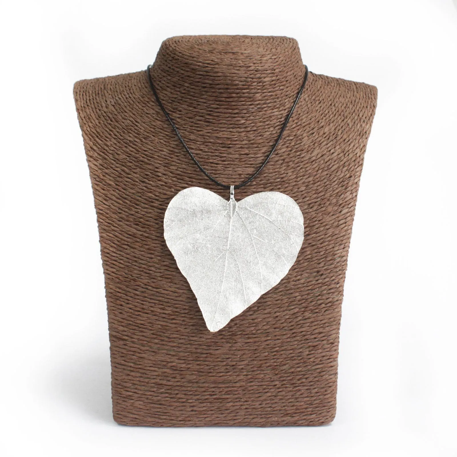 Real Leaf 'HEART' Necklace, Electroplated - Choice of Colours