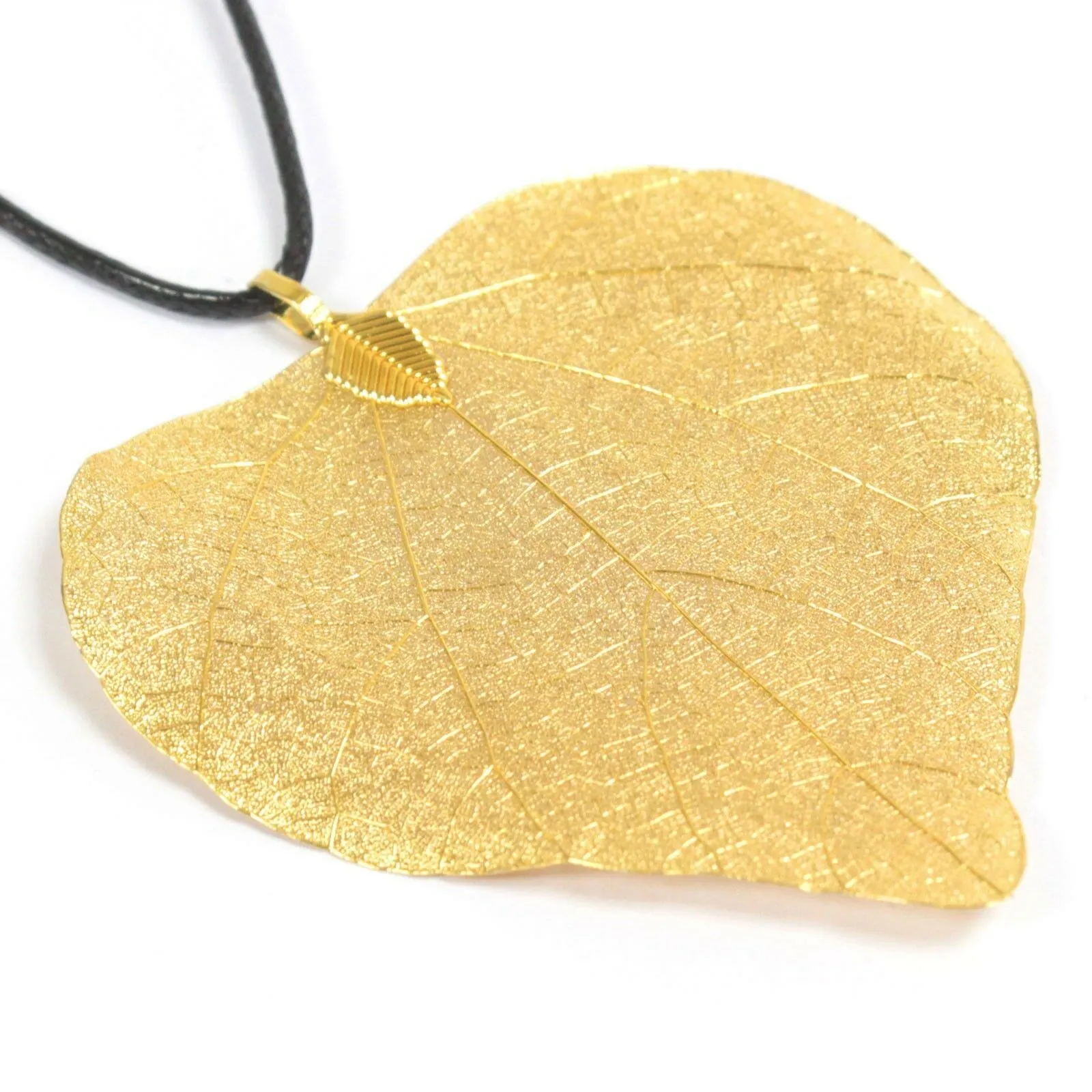 Real Leaf 'HEART' Necklace, Electroplated - Choice of Colours