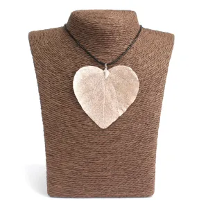 Real Leaf 'HEART' Necklace, Electroplated - Choice of Colours