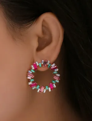 Rhinestone Round Decor Earings