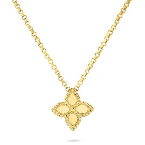 Roberto Coin Yellow Gold Princess Flower Small Pendant Necklace