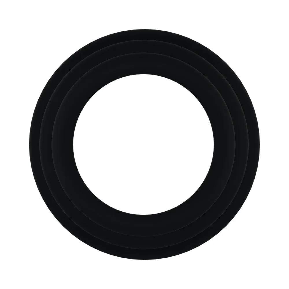 Rock Solid Black Gasket Silicone 3pc Set (.75in,1in,1.25in)