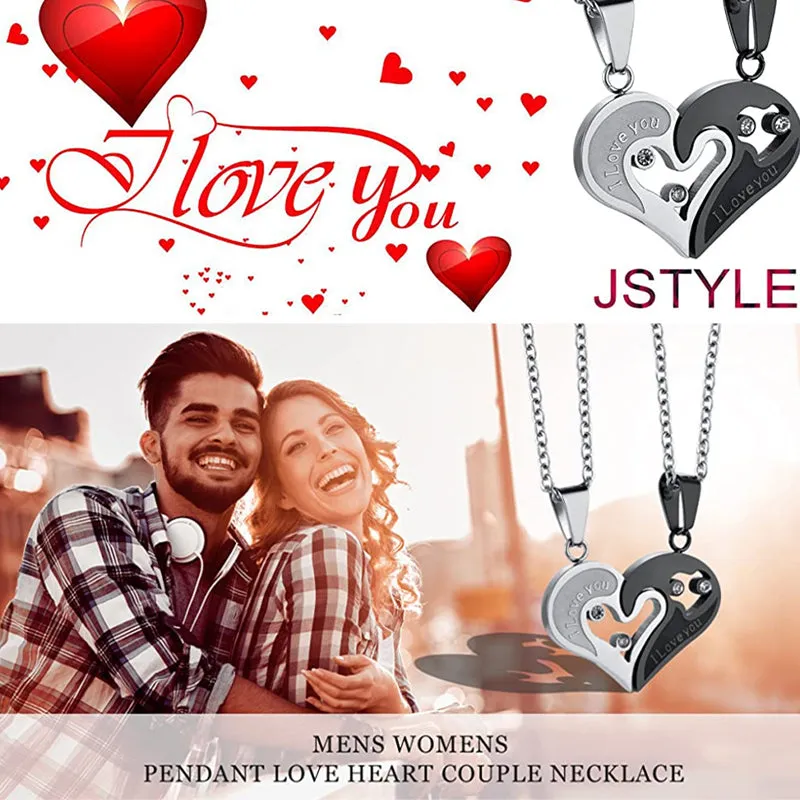 Romantic Fashion English Letter Heart Shaped Couple Necklace