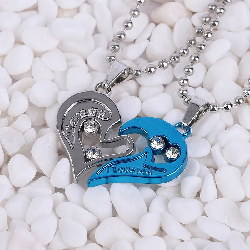 Romantic Fashion English Letter Heart Shaped Couple Necklace