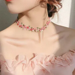 Romantic Flowers Necklace Choker For Women Girls High Quality