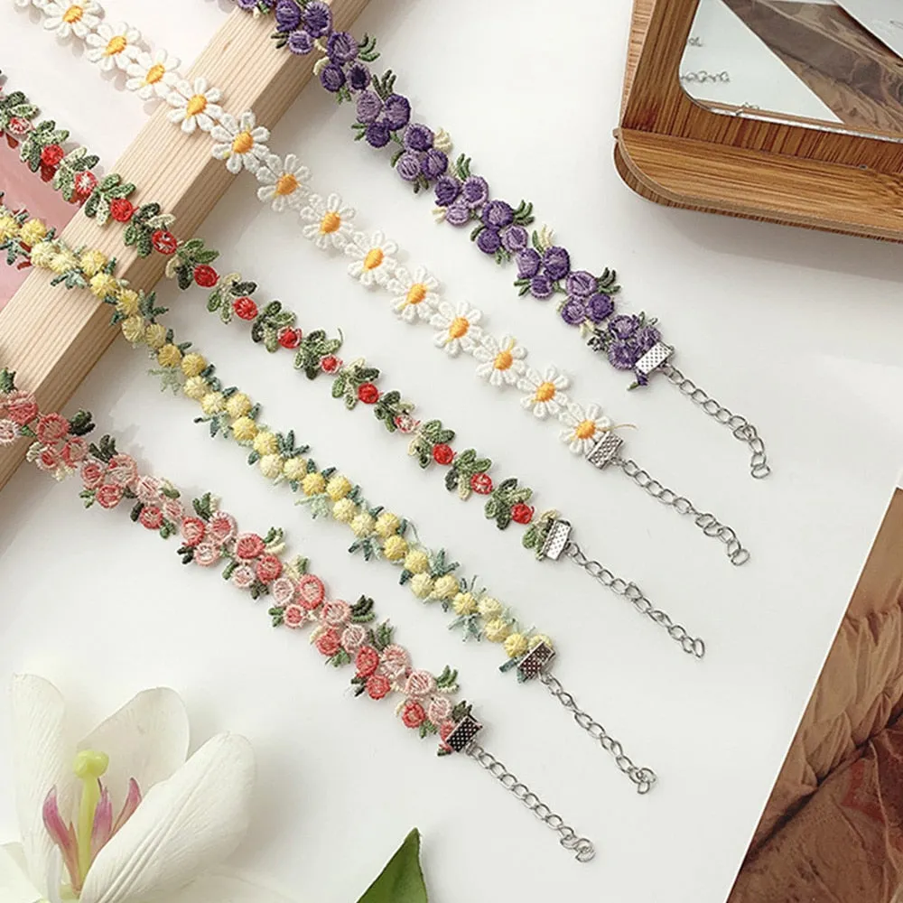 Romantic Flowers Necklace Choker For Women Girls High Quality