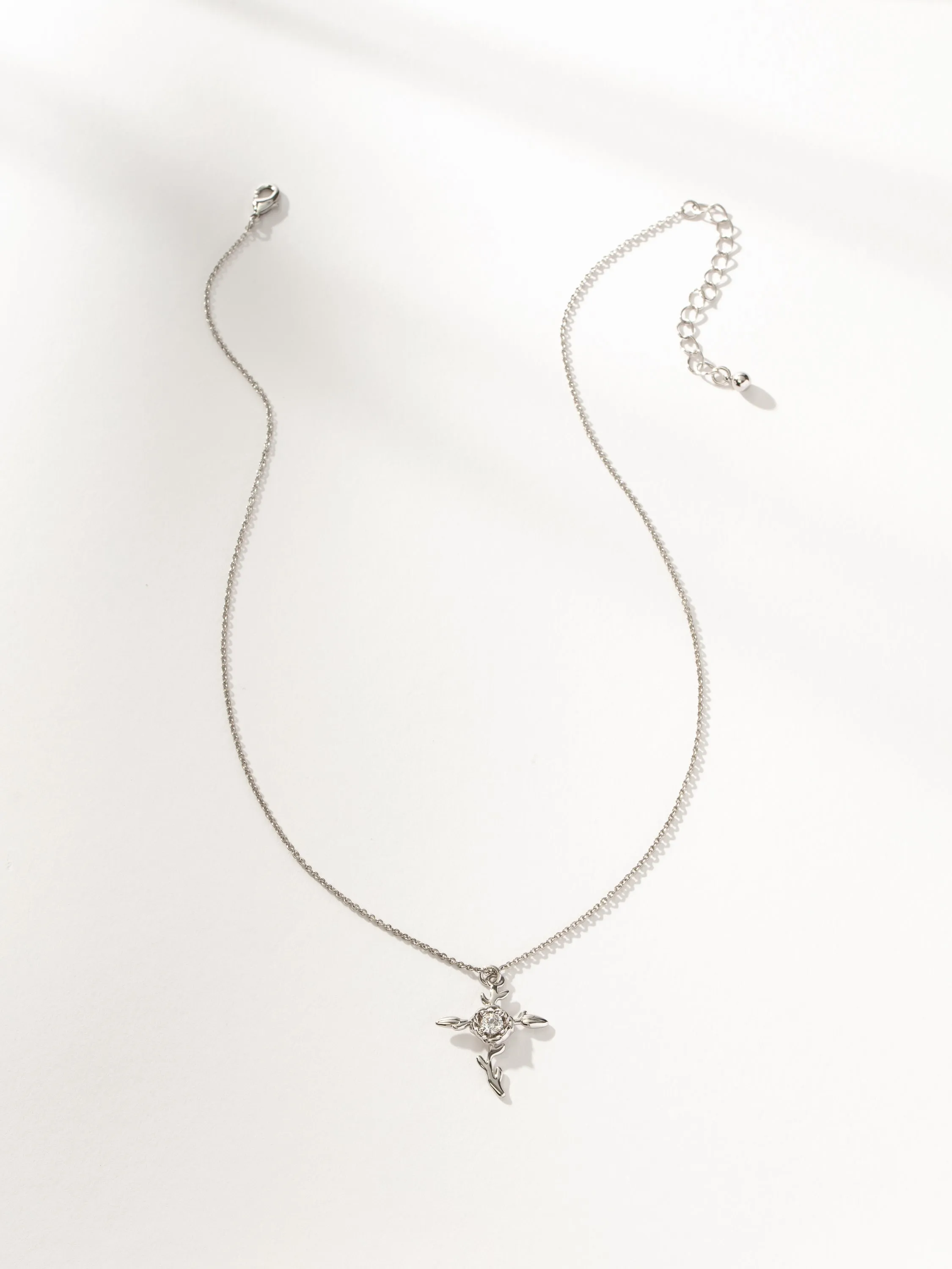 Rose Cross Pendant Necklace