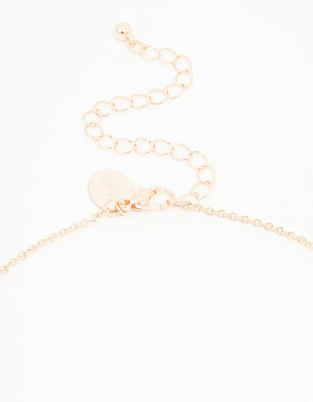 Rose Gold Bling Puffy Heart Necklace