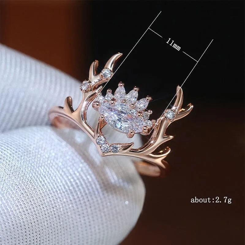 Rose Gold Color Elk Horn Ring