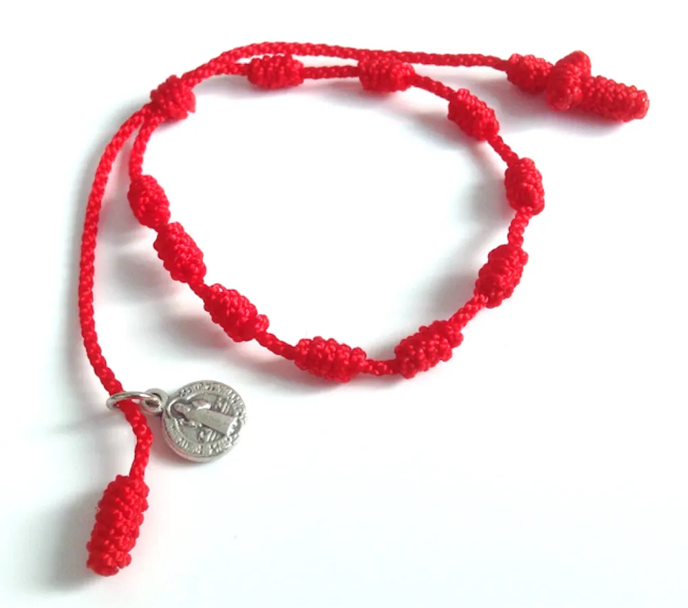 Saint Benedict Mini Rosary Red Bracelet