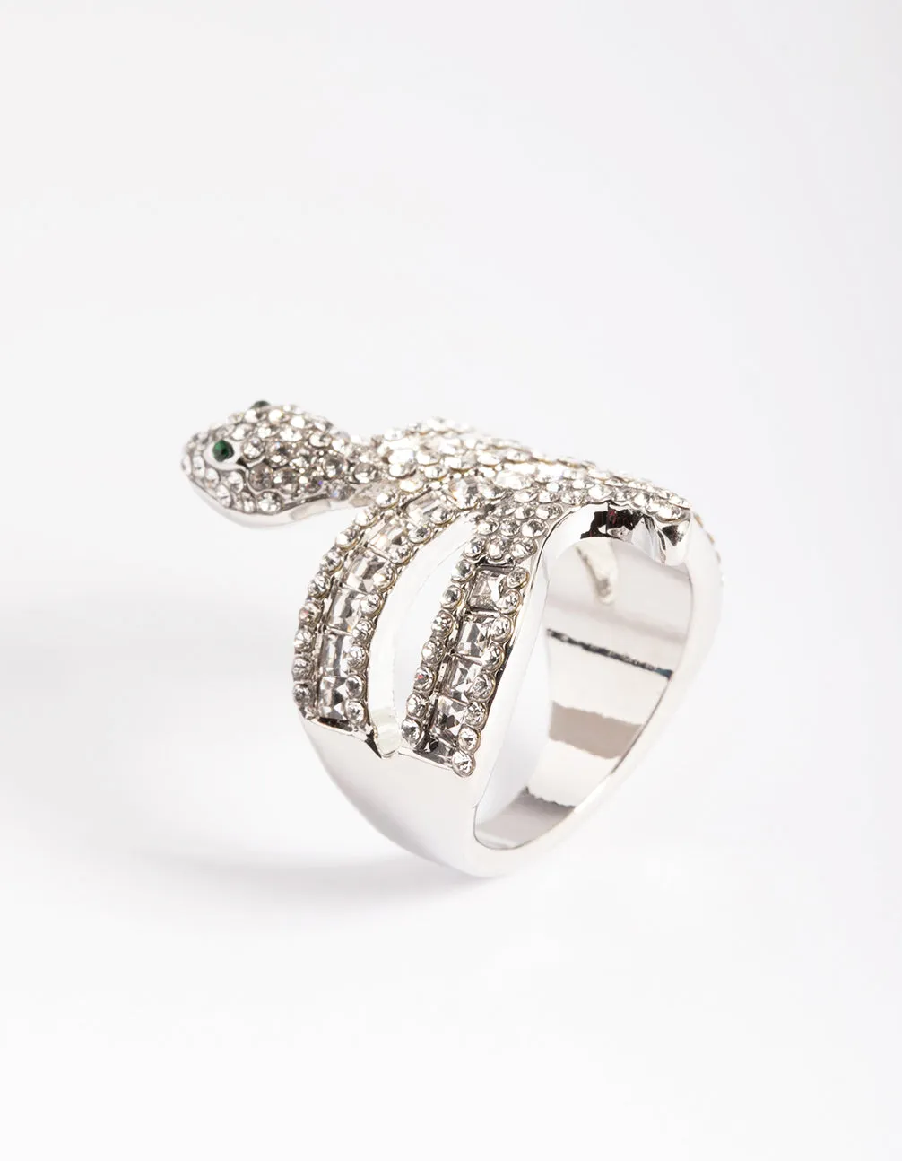 Silver Baguette Snake Ring