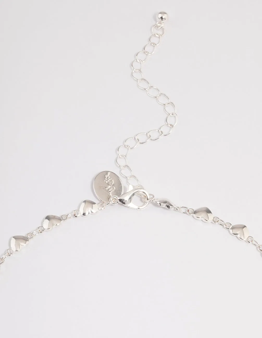 Silver Puffy Heart Choker