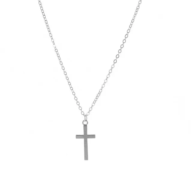 Simple Fashion Cross Gold And Silver Pendant Necklace