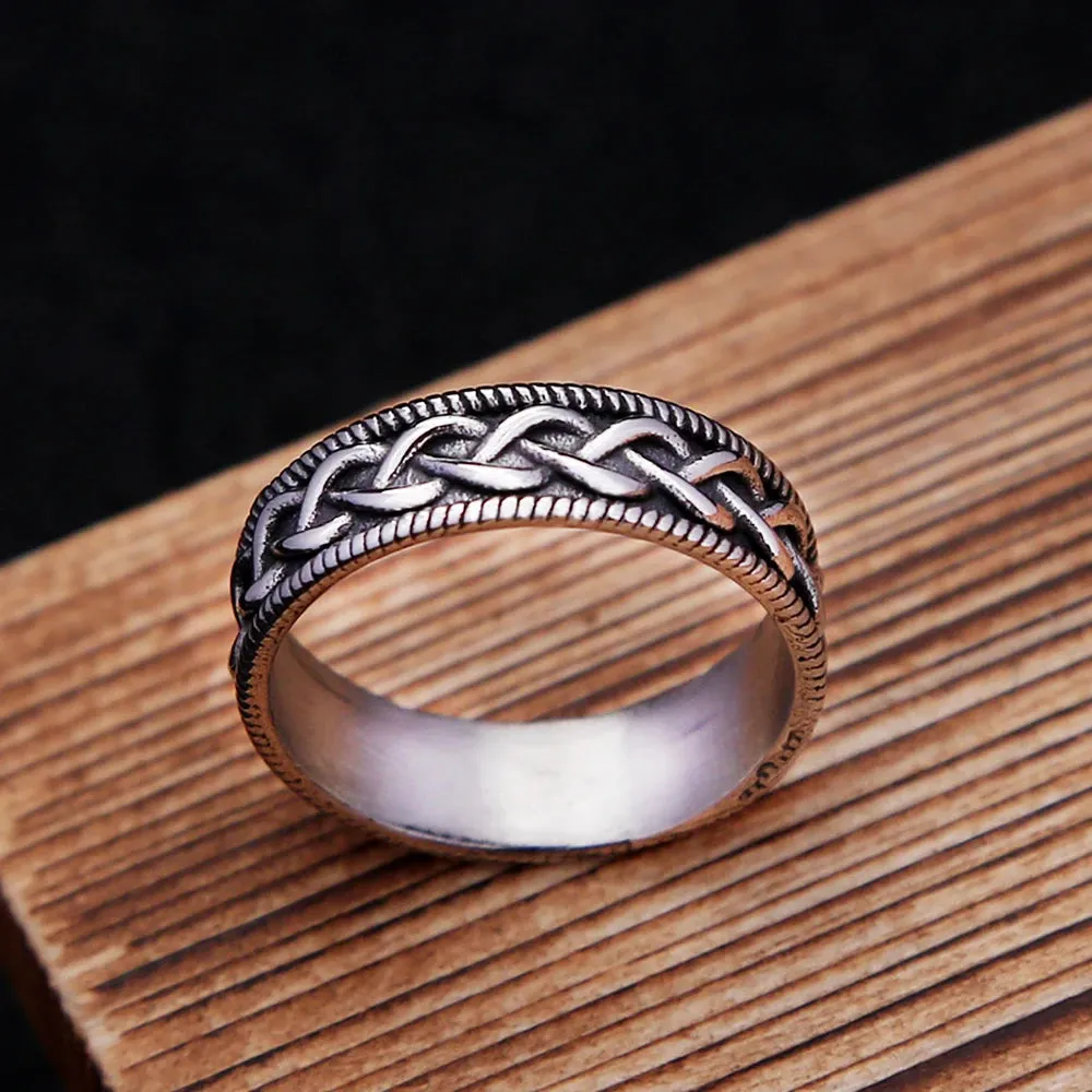 Size 5-15 Simple Celtic Knot Rings For Men Stainless Steel Nordic Viking Amulet Ring Fashion Unique Jewelry Gift Dropshipping