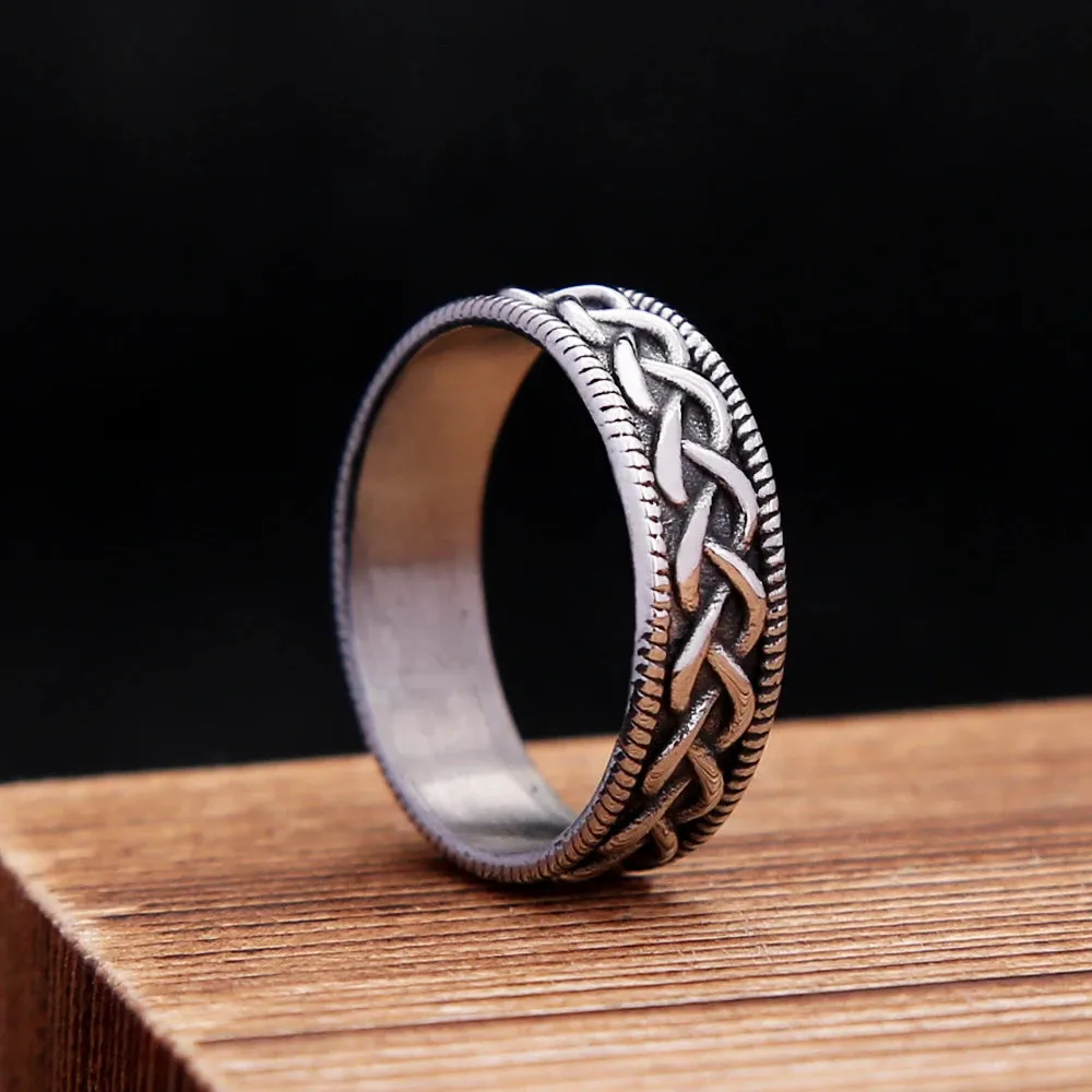 Size 5-15 Simple Celtic Knot Rings For Men Stainless Steel Nordic Viking Amulet Ring Fashion Unique Jewelry Gift Dropshipping