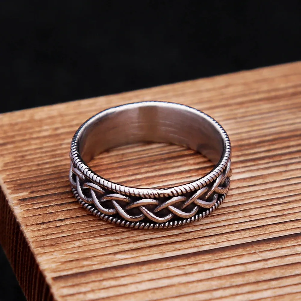 Size 5-15 Simple Celtic Knot Rings For Men Stainless Steel Nordic Viking Amulet Ring Fashion Unique Jewelry Gift Dropshipping