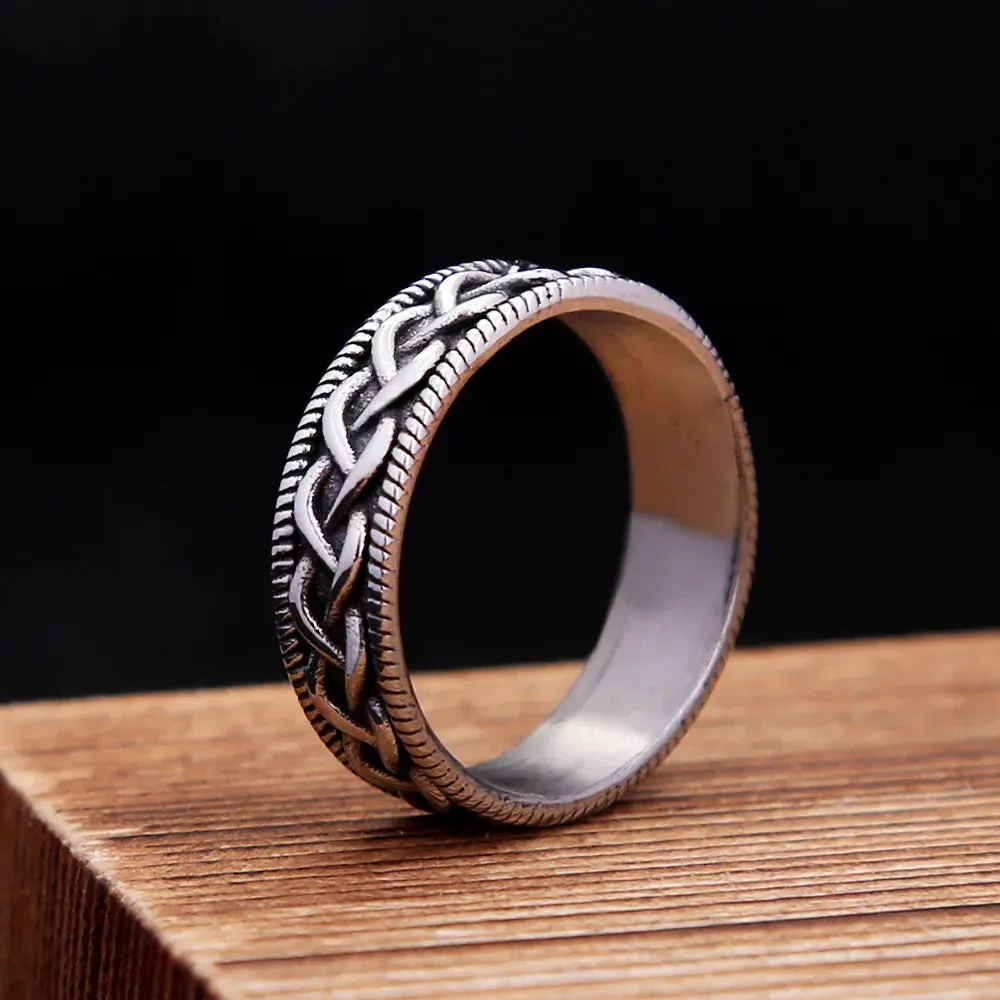 Size 5-15 Simple Celtic Knot Rings For Men Stainless Steel Nordic Viking Amulet Ring Fashion Unique Jewelry Gift Dropshipping