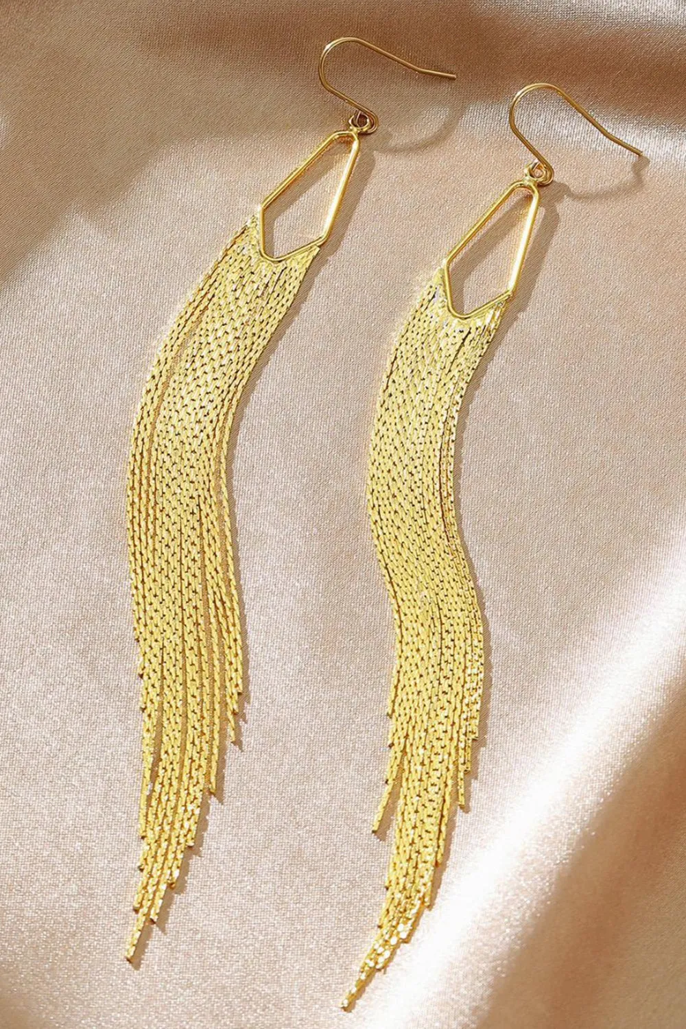 Sleek Chain Tassel Earrings