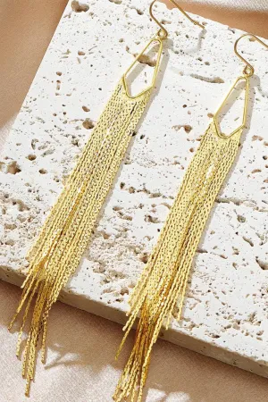 Sleek Chain Tassel Earrings