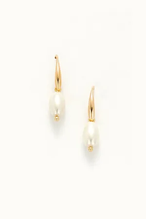 Sleek Pearl Drop Earrings