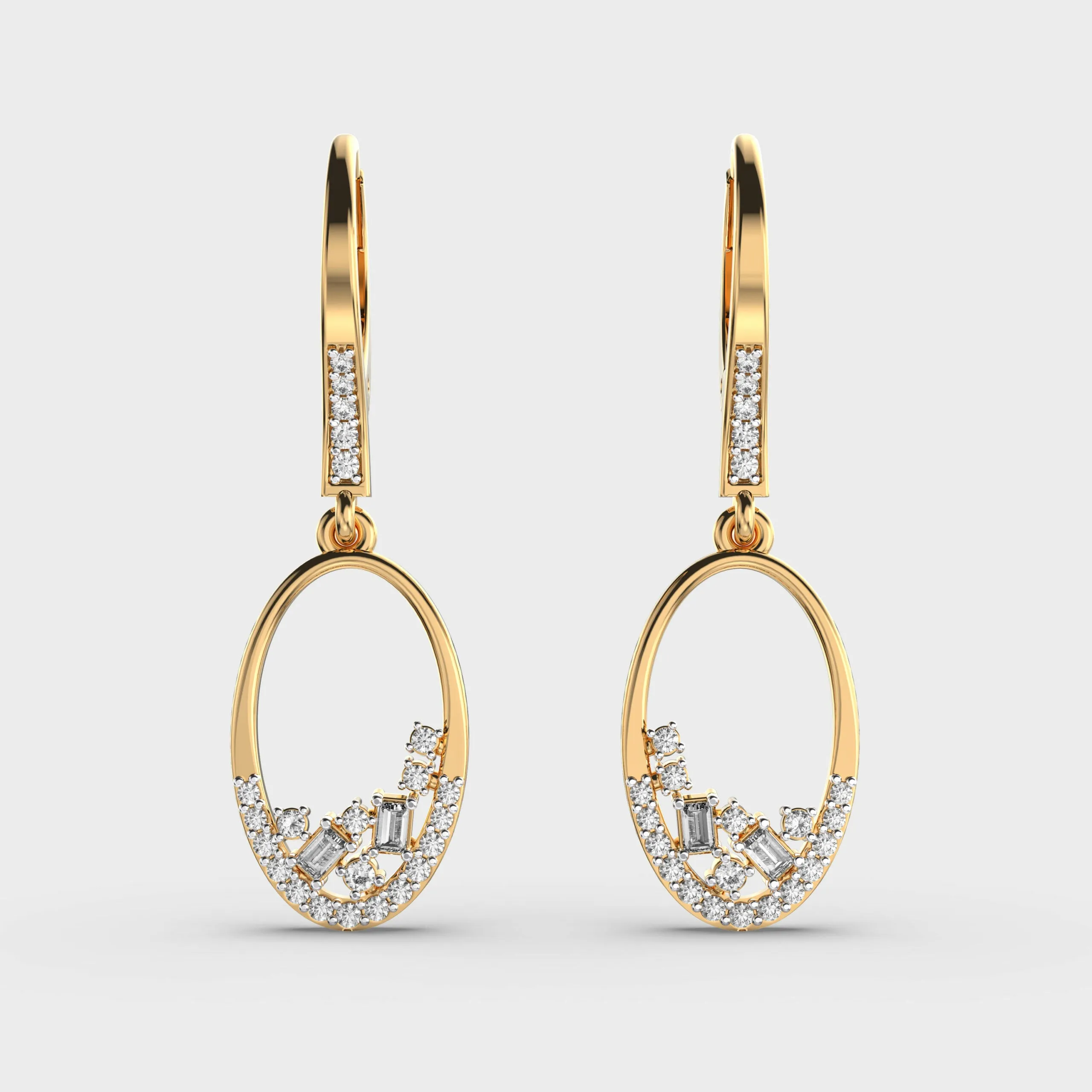 Sleek Trendsetter Diamond Earrings