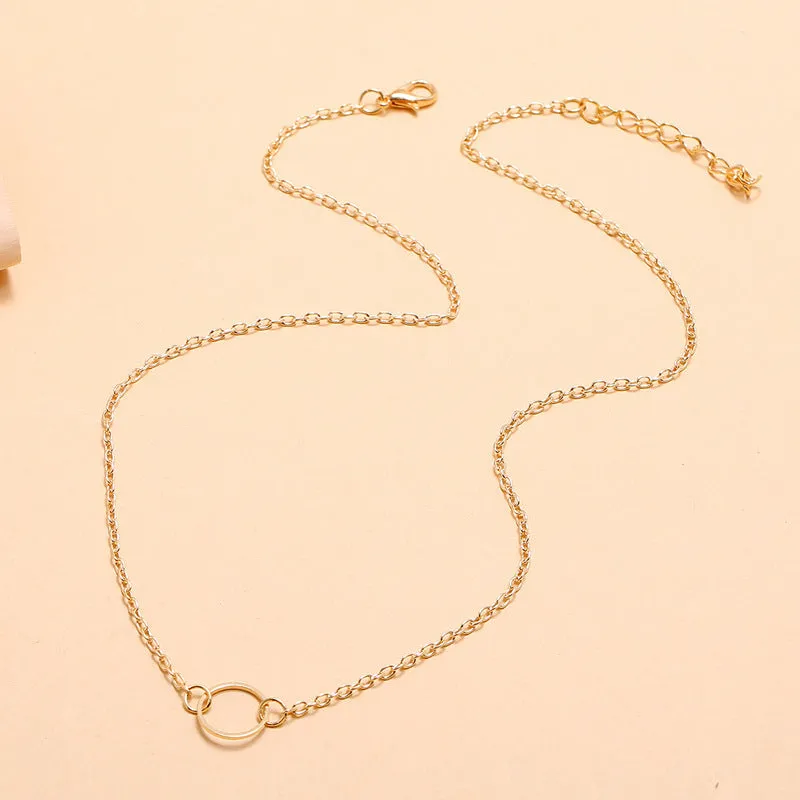 Small Circle Pendant Clavicle Chain