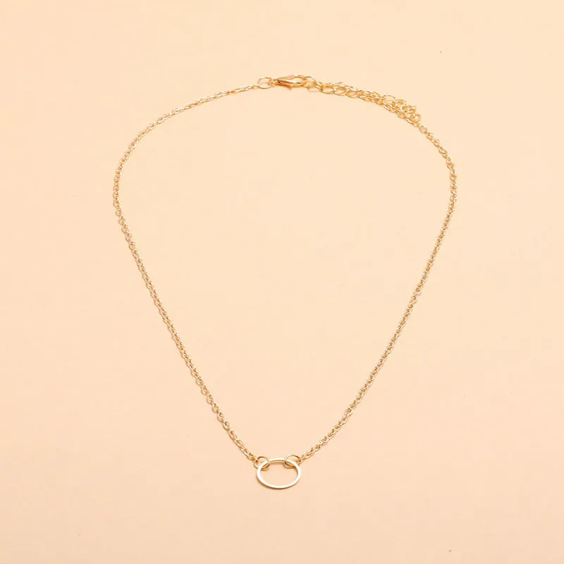 Small Circle Pendant Clavicle Chain