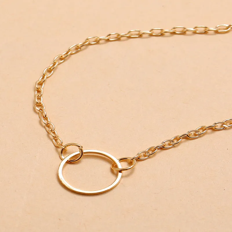 Small Circle Pendant Clavicle Chain