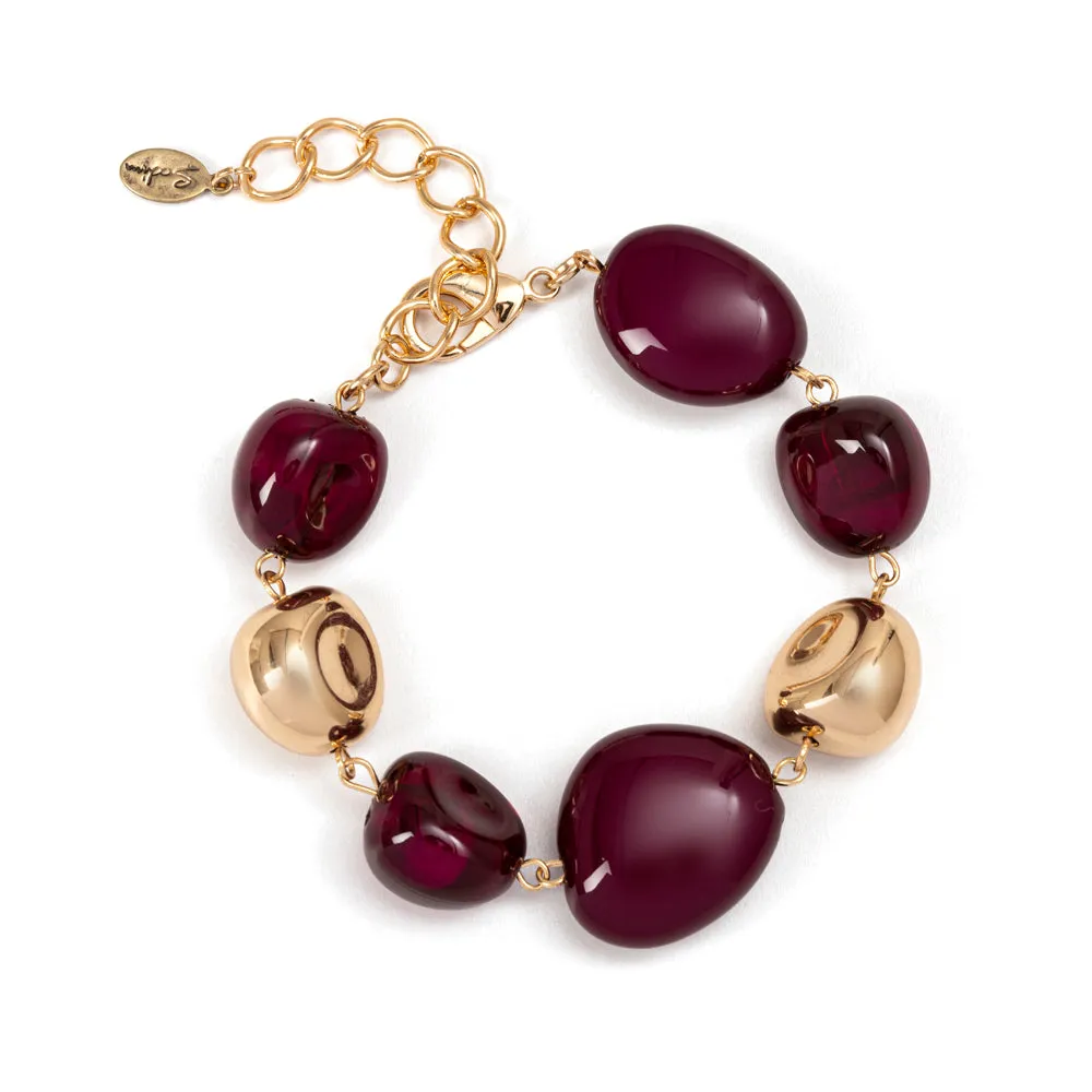 SODINI BRACELETS WITH SHADES OF GOLD AND DARK RED