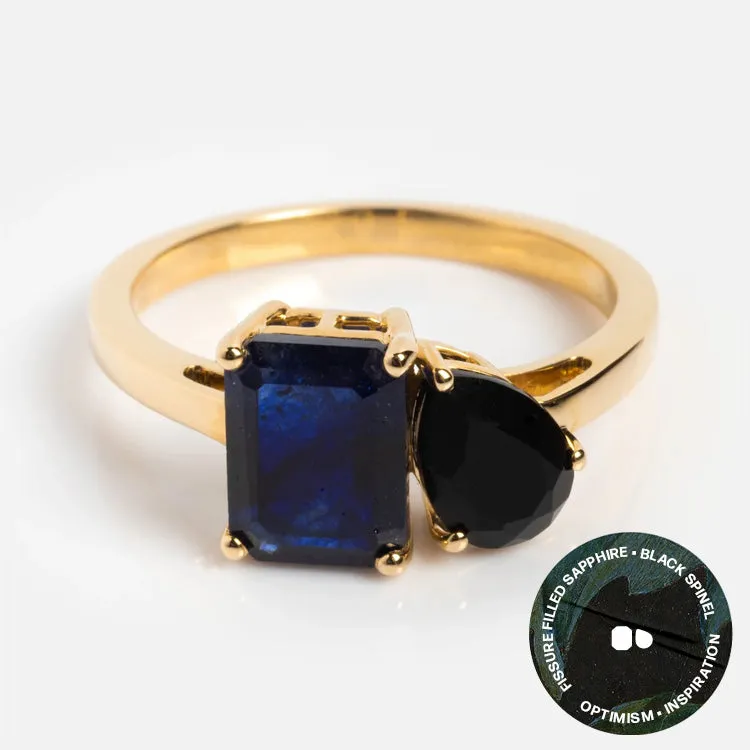 Solid Gold Toi et Moi Colorful Gemstone Ring