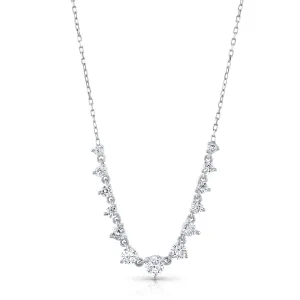 SOLITARE STRAND CZ NECKLACE, SILVER