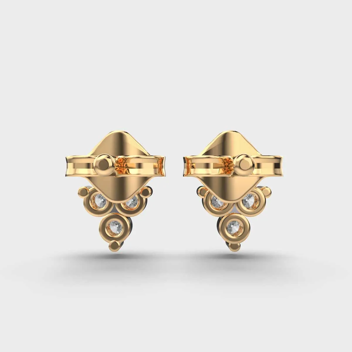 Soulful Spring Diamond Studs Gold Earring