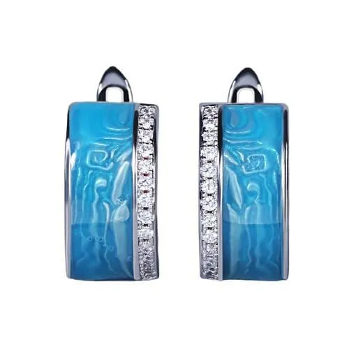 Sparkling Blue Opal Earrings - 925 Sterling Silver