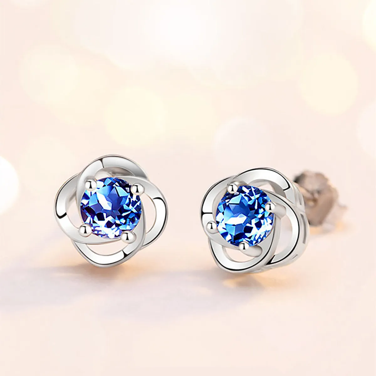 Sparkling Flower Stud Earrings