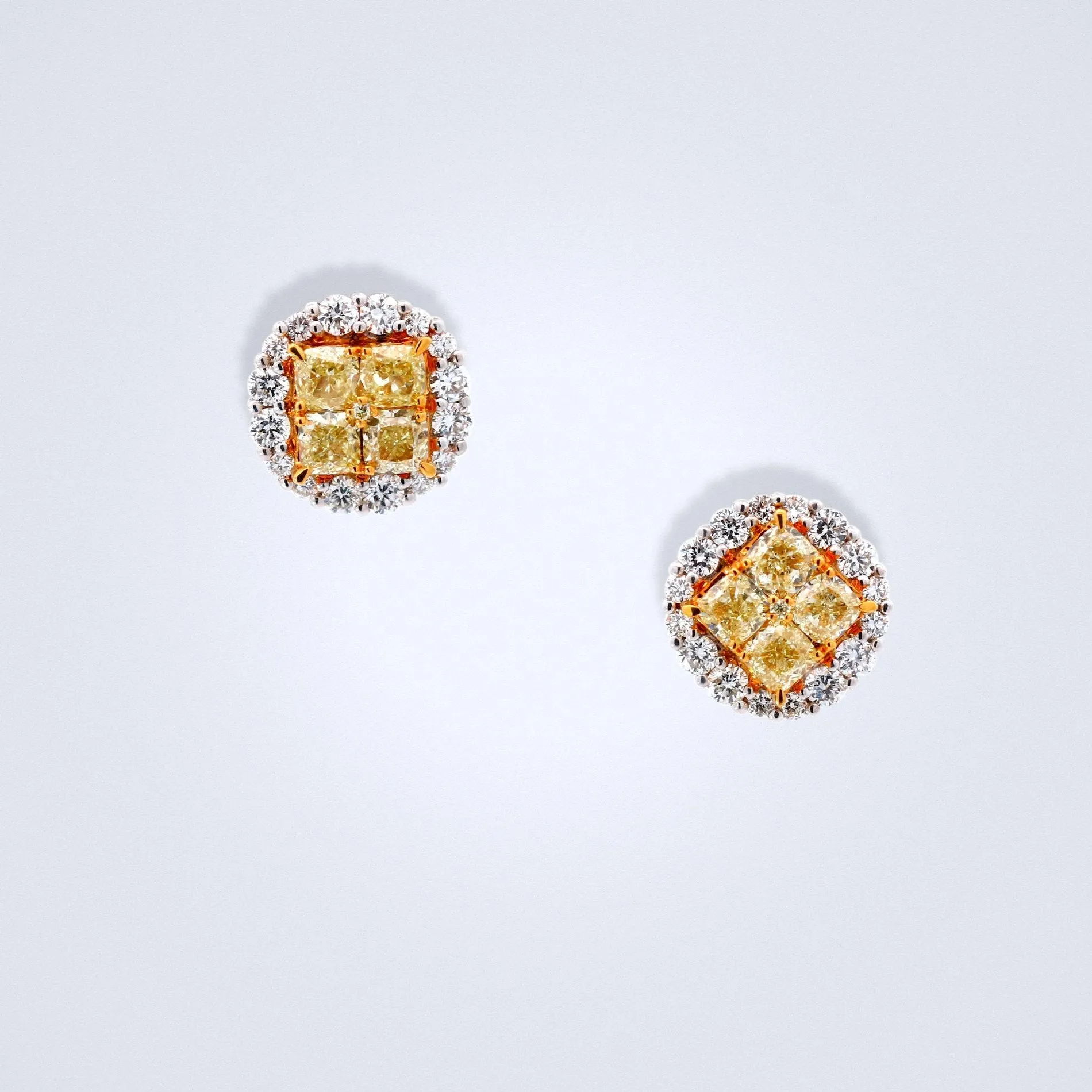 Sparkling Yellow Diamond Illusion Studs