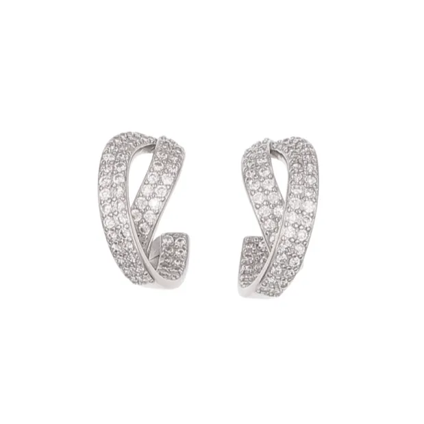 Sparkly Diamante Earrings - Silver