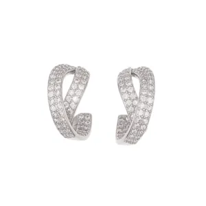 Sparkly Diamante Earrings - Silver