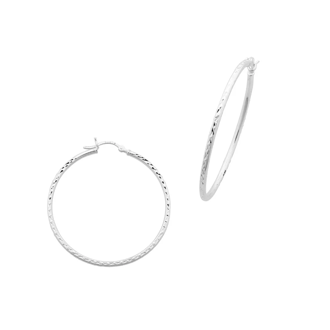 Sterling Silver 45mm Hoop Earrings