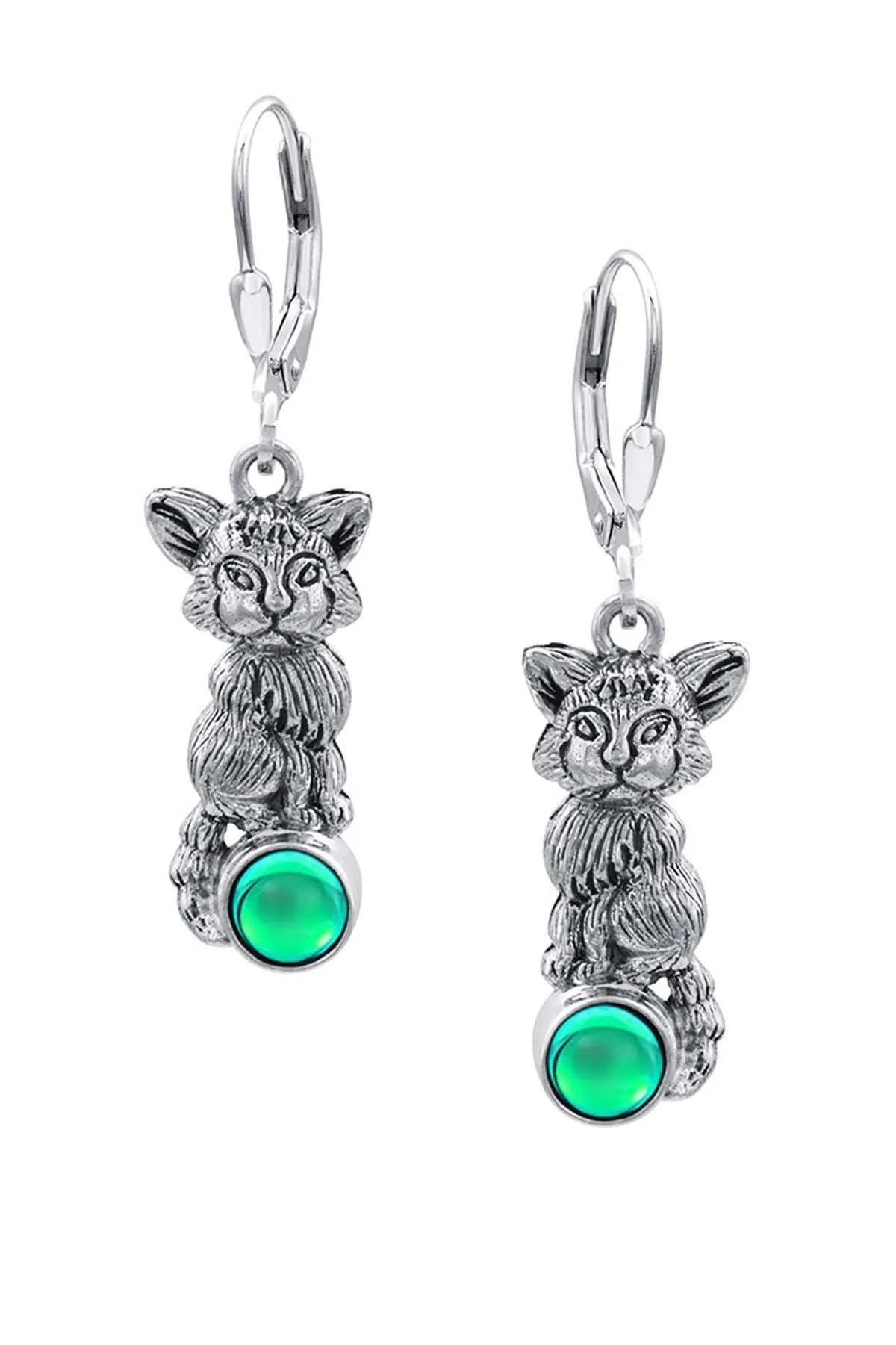 Sterling Silver Fox Earrings