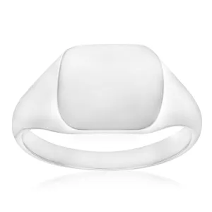 Sterling Silver Rectangle White Gents Rings