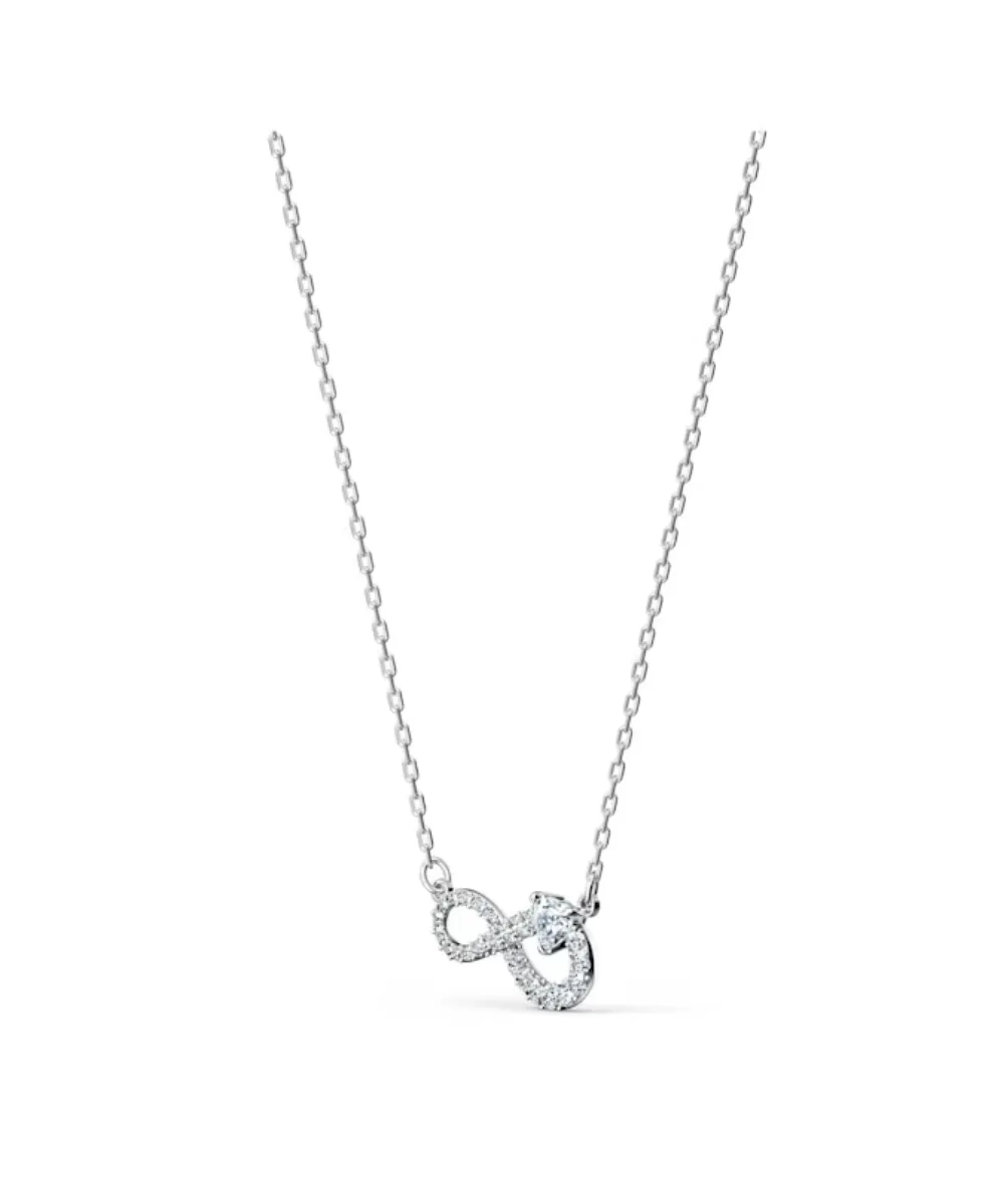 SWAROVSKI INFINITY NECKLES IN WHITE