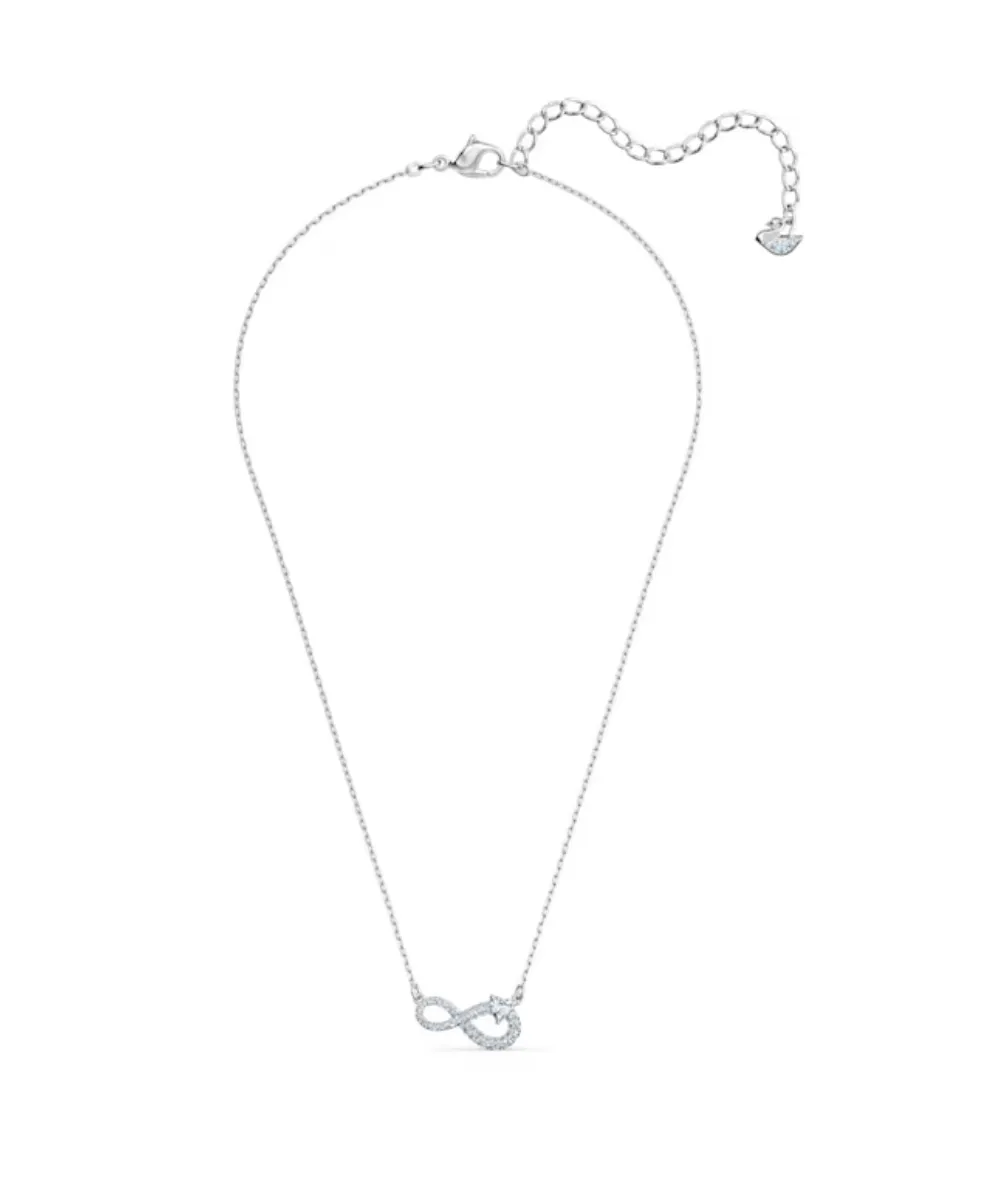 SWAROVSKI INFINITY NECKLES IN WHITE