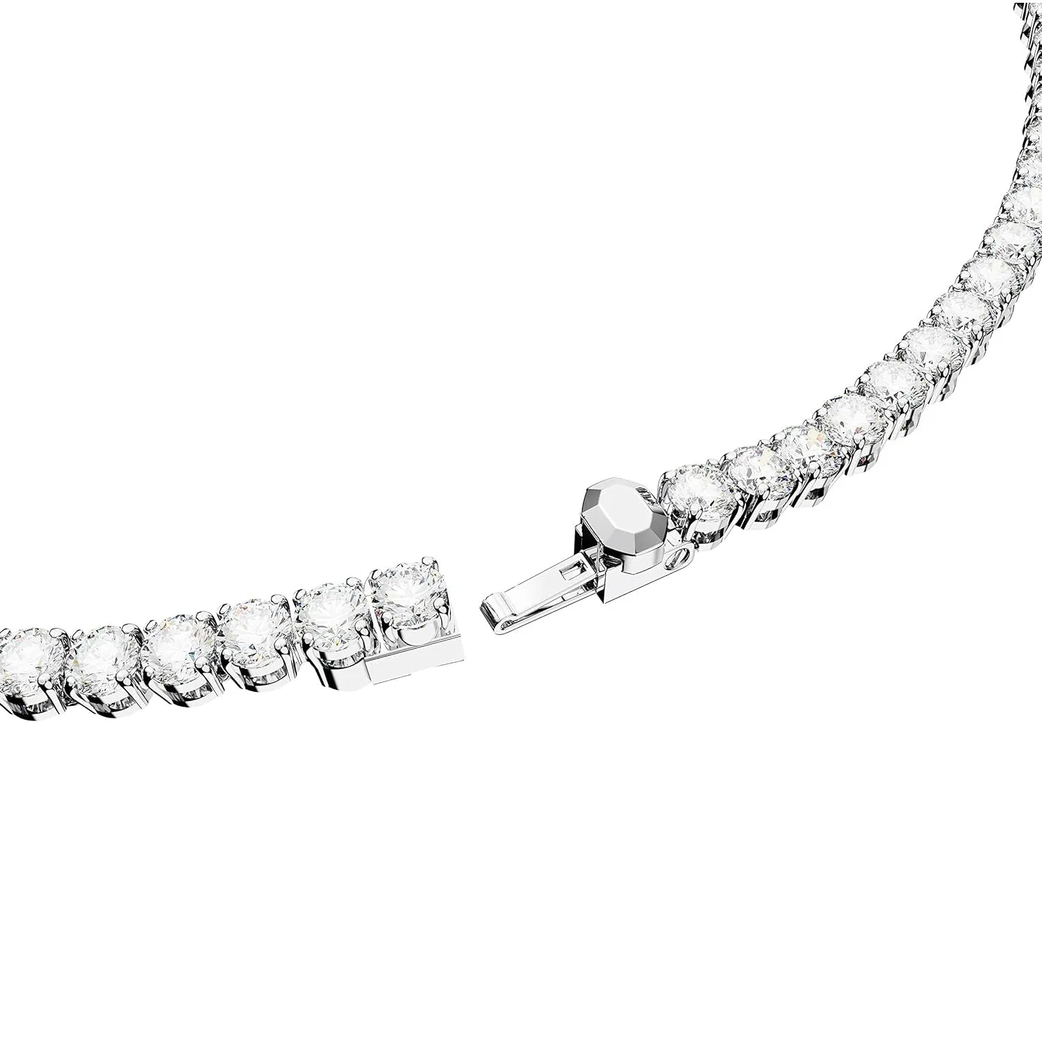 Swarovski Women's Crystal Matrix Tennis Jewelry Set Collection Rhodium Finished Setting featuring Necklaces and Earrings - 5647730