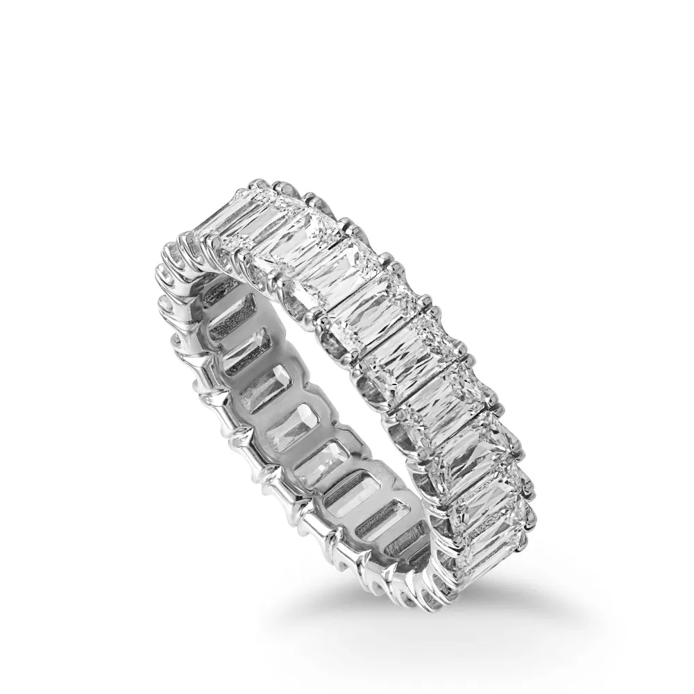 Triple Cut Baguettes Eternity Band, 4.60 Carats Total Weight.