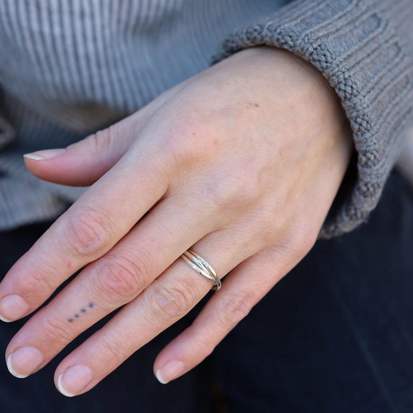 Triple Interlocking Rings - Sterling Silver