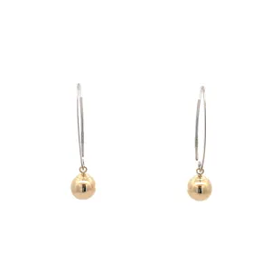 Two-Tone Drop Ball  Earrings